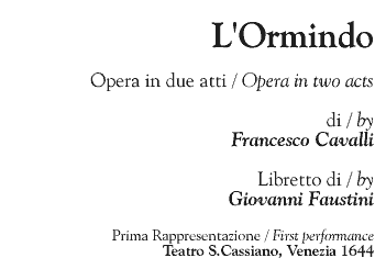Ormindo - Francesco Cavalli
